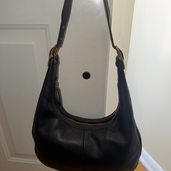 Vintage Coach 9591 West Zoe Legacy Black Leather Hobo Shoulder Bag